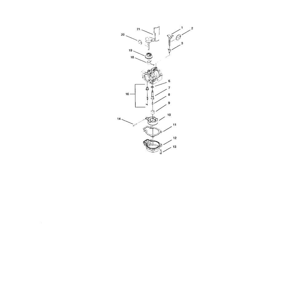 Carburetor - 98-7042 Diagram and Parts List for 10324-210000001&UP  Lawn Boy Lawn Mower